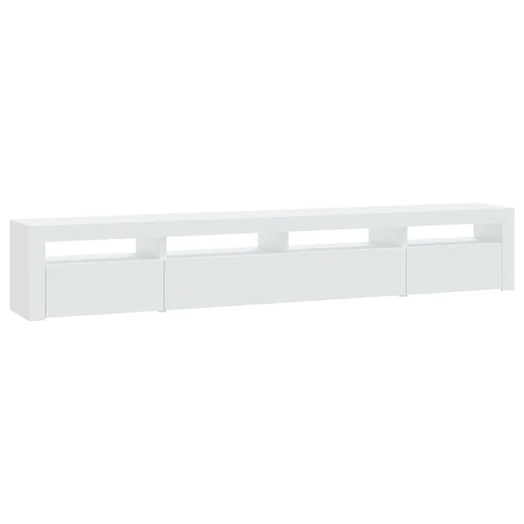 White TV Cabinet with RGB LED Lighting 240cm
