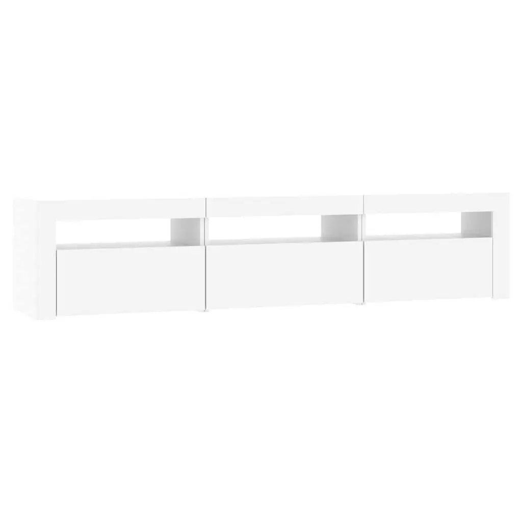 White TV Cabinet with RGB LED Lighting