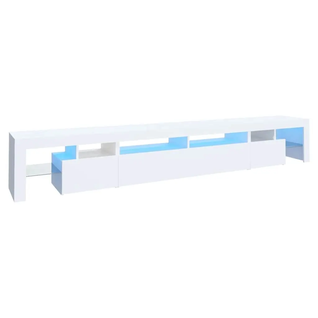 TV Cabinet RGB LED Lights White Storage Unit 260x36.5x40cm Engineered Wood