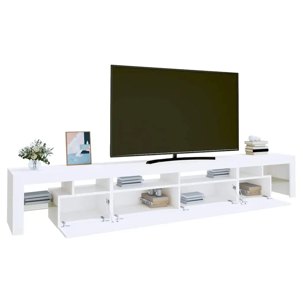 TV Cabinet RGB LED Lights White Storage Unit 260x36.5x40cm Engineered Wood