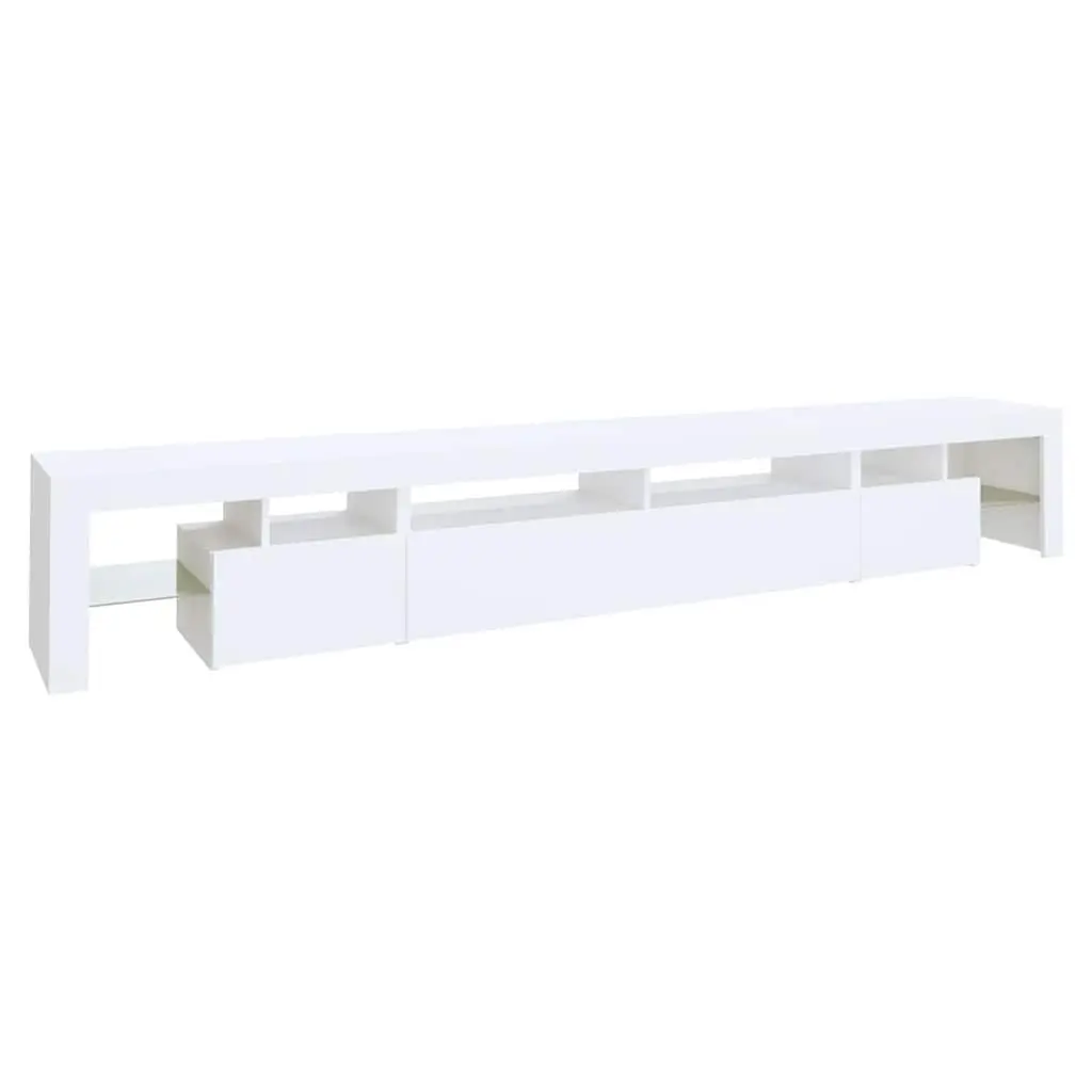 TV Cabinet RGB LED Lights White Storage Unit 260x36.5x40cm Engineered Wood
