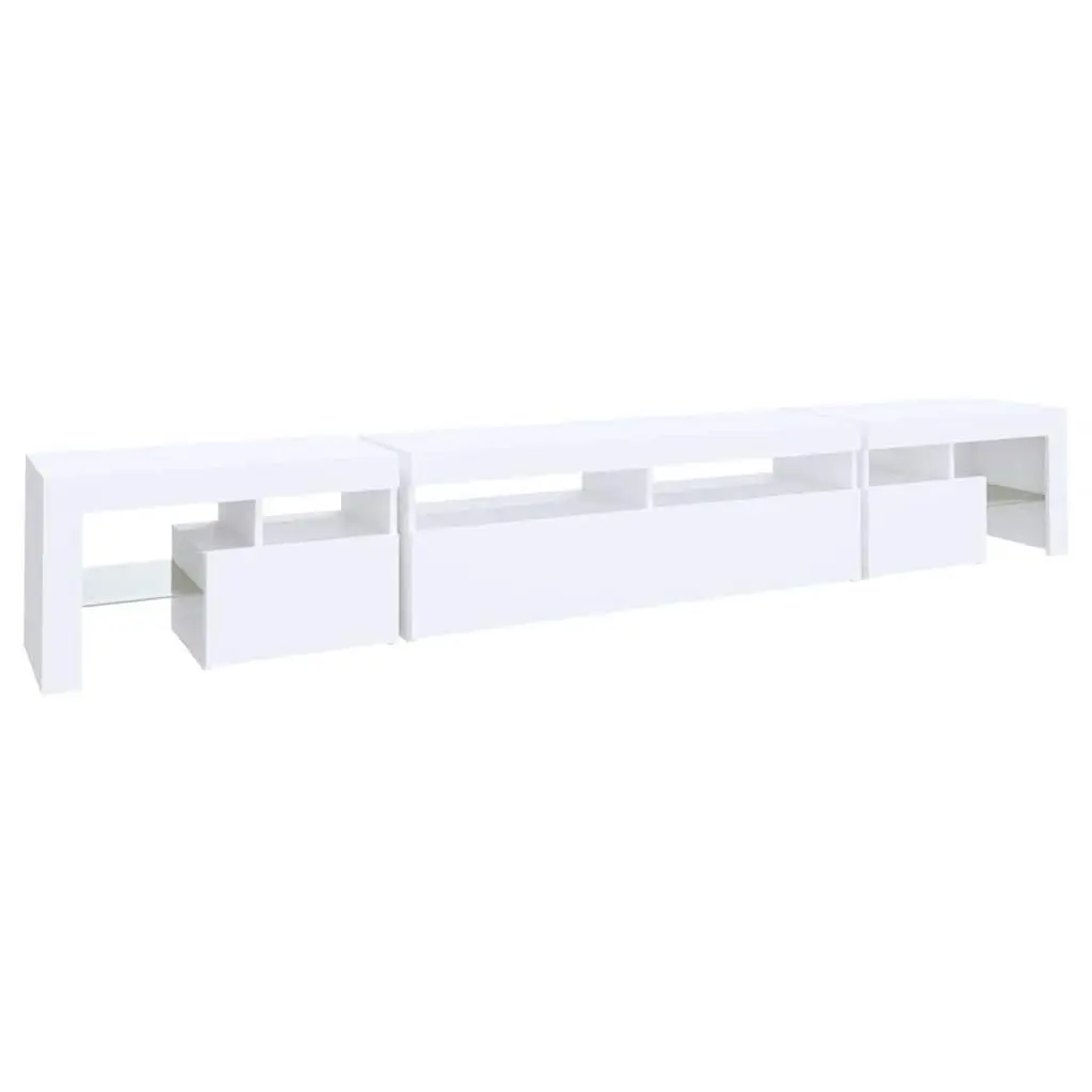 TV Cabinet RGB LED Lights White Storage Unit 260x36.5x40cm Engineered Wood