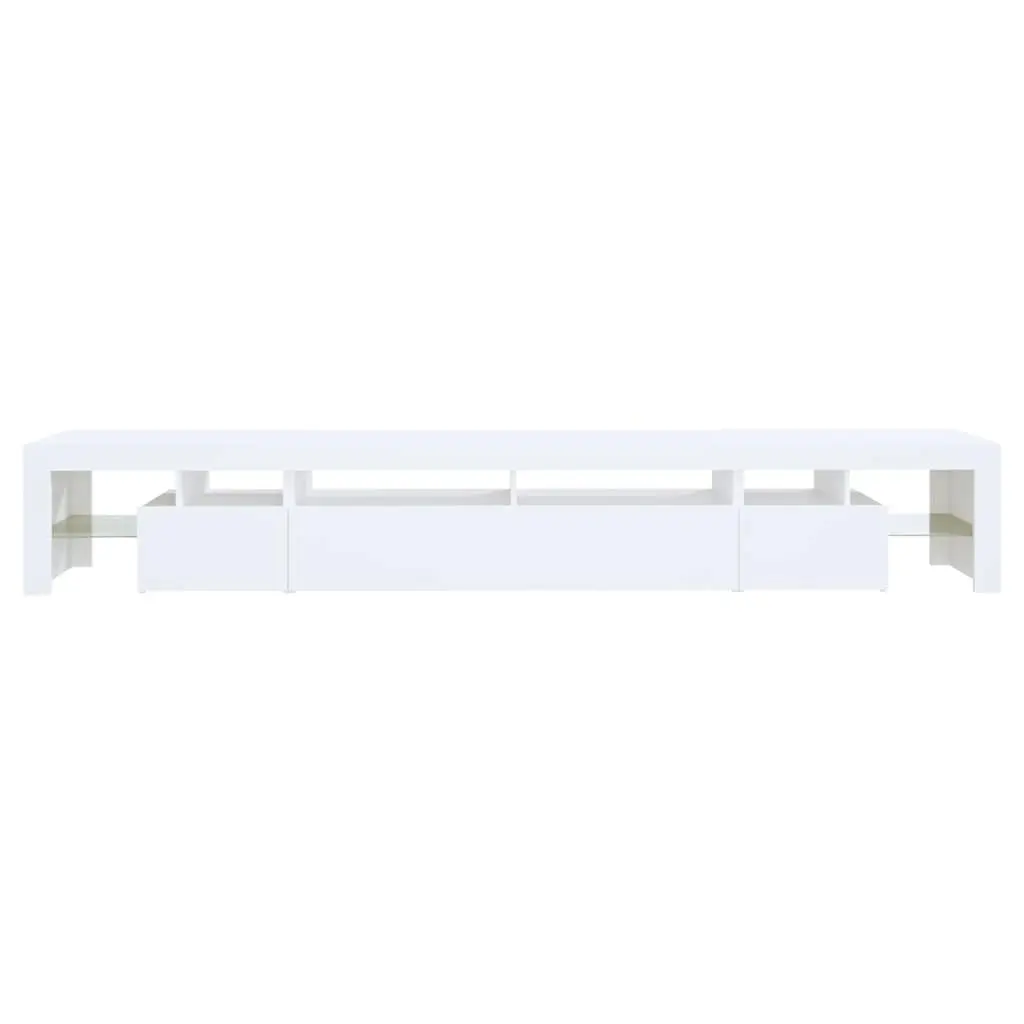TV Cabinet RGB LED Lights White Storage Unit 260x36.5x40cm Engineered Wood