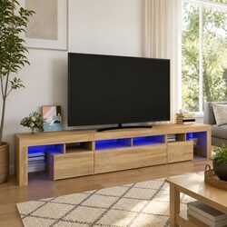 Brown TV Cabinet with RGB LED Lights 230x36.5x40cm