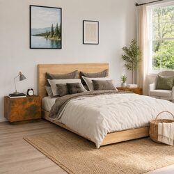 Brown Engineered Wood Bedside Cabinet for Bedroom
