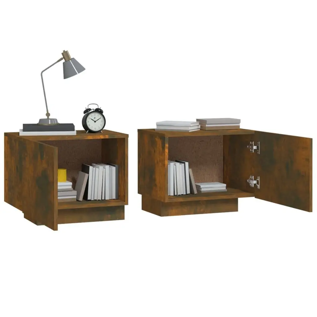 Brown Engineered Wood Bedside Cabinet for Bedroom