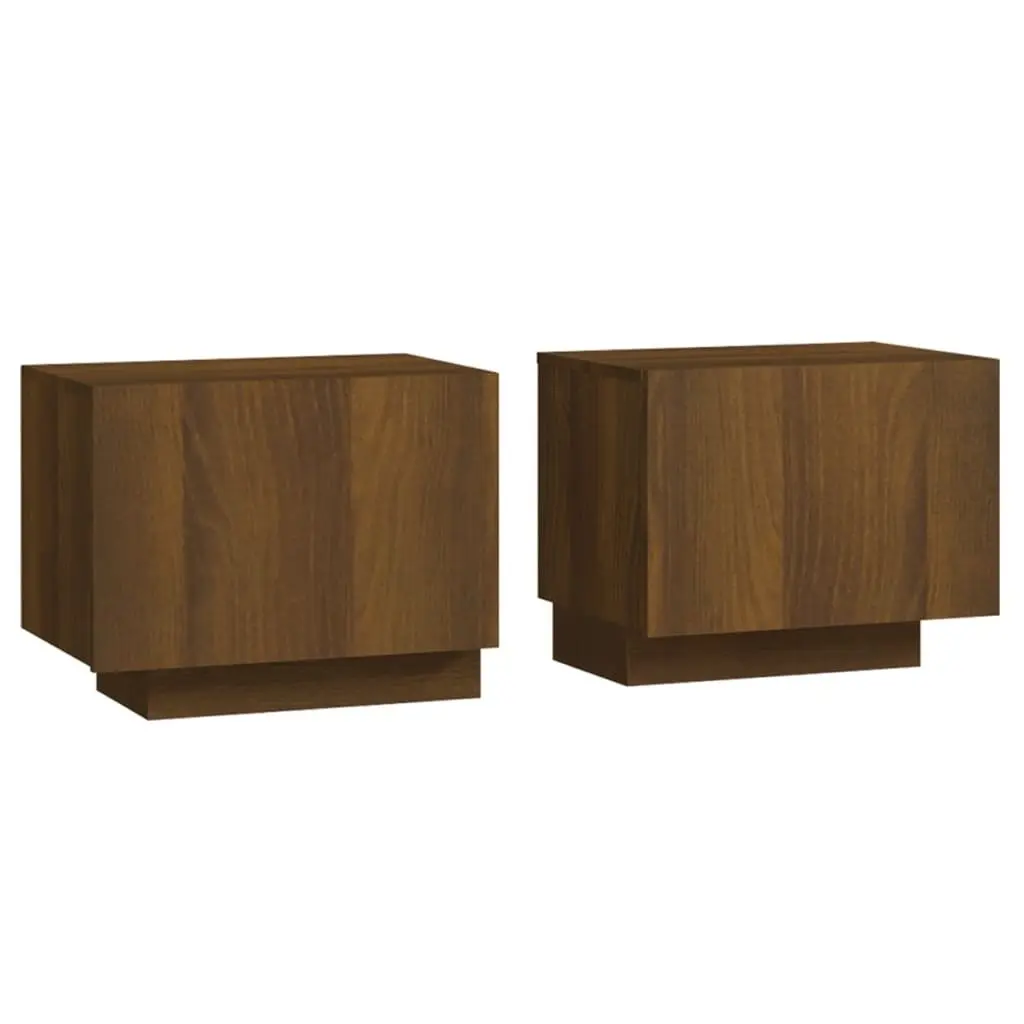 Brown Oak Bedside Cabinet 100x35x40 cm Nightstand