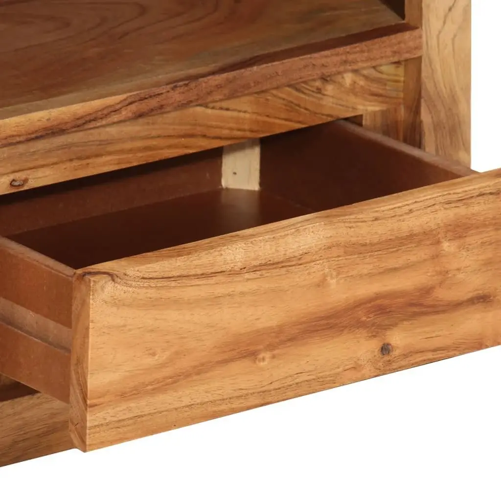 Acacia Wood TV Cabinet Storage Unit 88x30x40 cm Brown with Drawers and Shelf for Living Room Entertainment Area