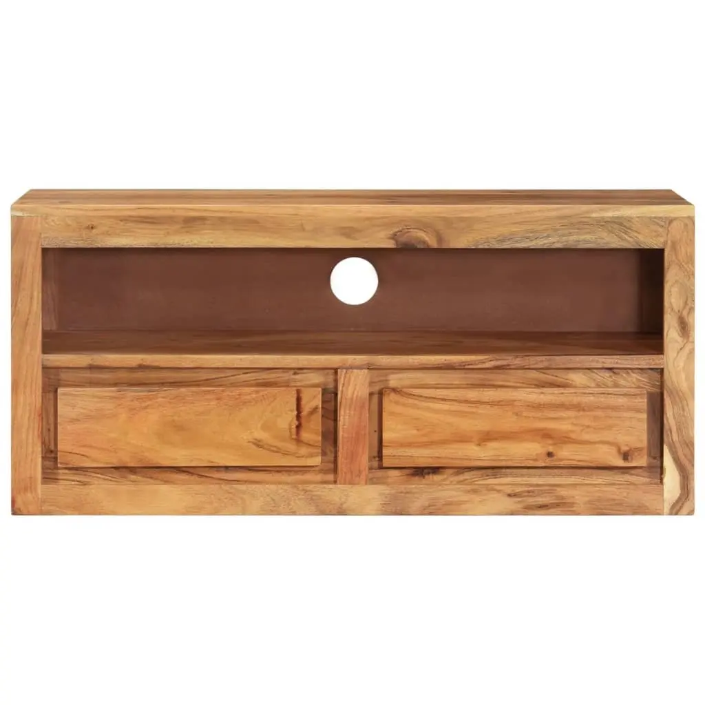 Acacia Wood TV Cabinet Storage Unit 88x30x40 cm Brown with Drawers and Shelf for Living Room Entertainment Area