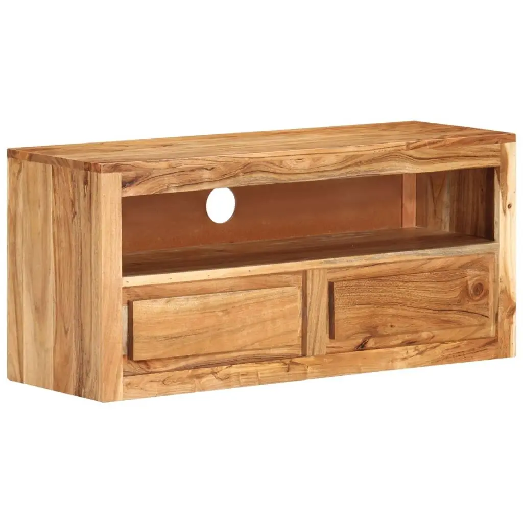 Acacia Wood TV Cabinet Storage Unit 88x30x40 cm Brown with Drawers and Shelf for Living Room Entertainment Area