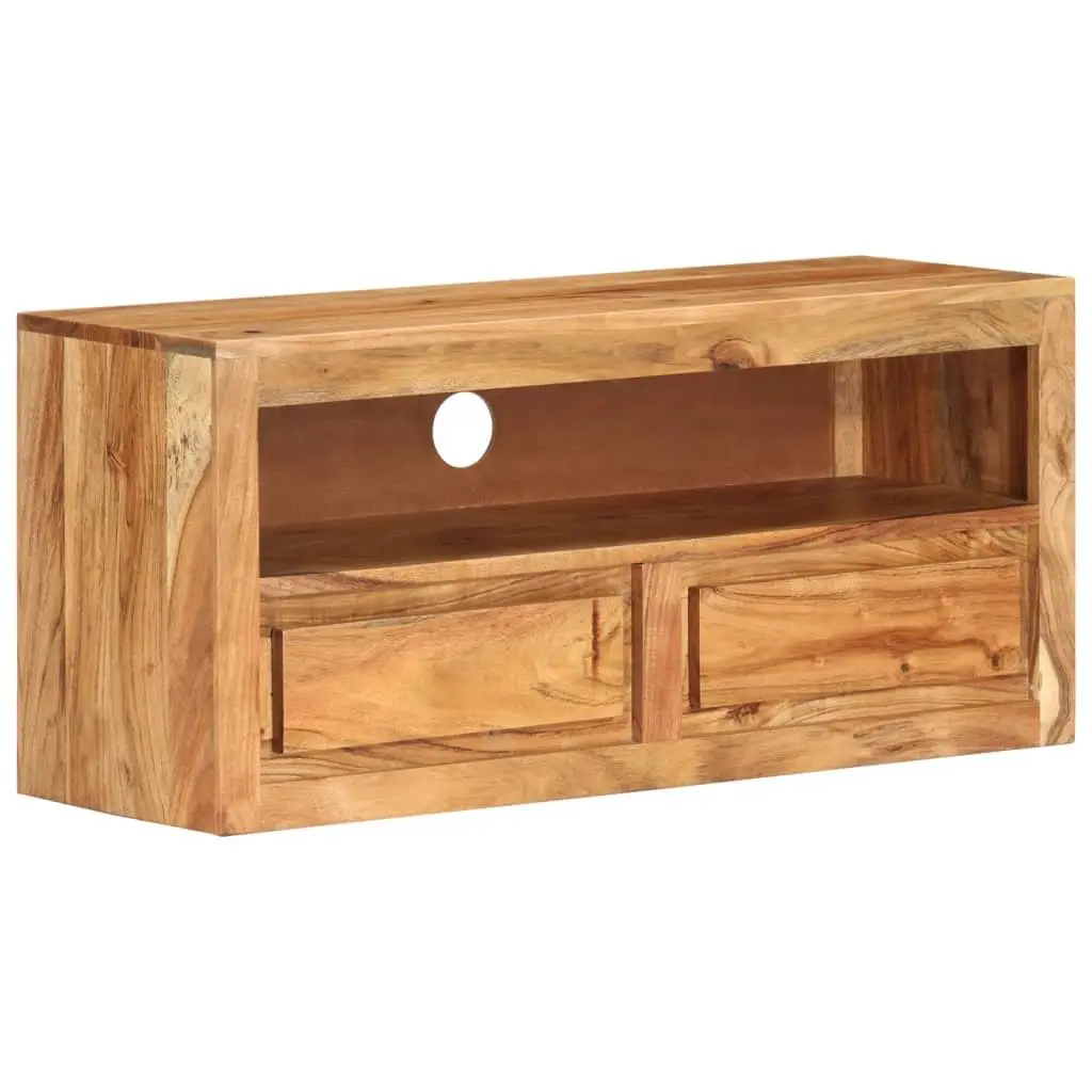 Acacia Wood TV Cabinet Storage Unit 88x30x40 cm Brown with Drawers and Shelf for Living Room Entertainment Area