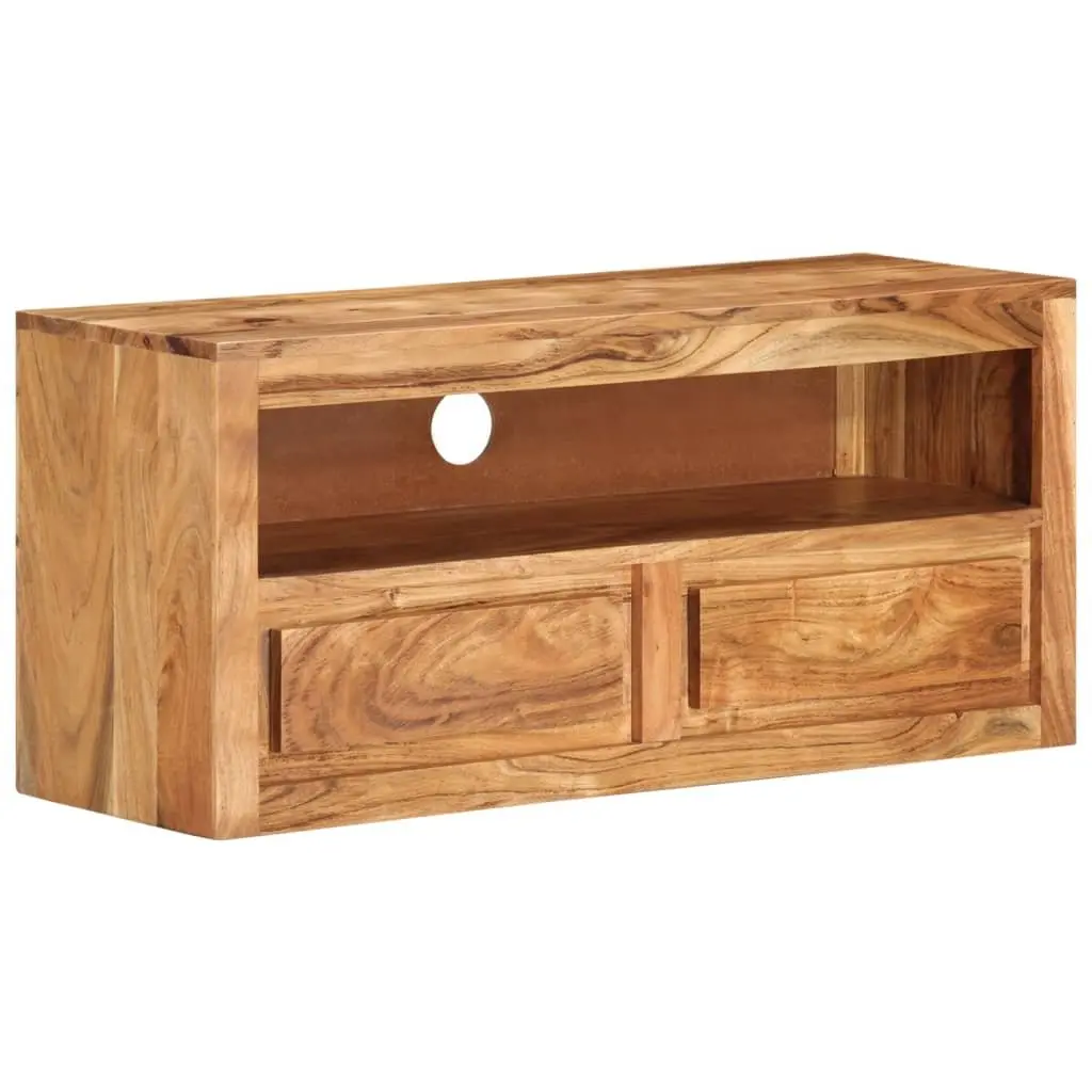 Acacia Wood TV Cabinet Storage Unit 88x30x40 cm Brown with Drawers and Shelf for Living Room Entertainment Area