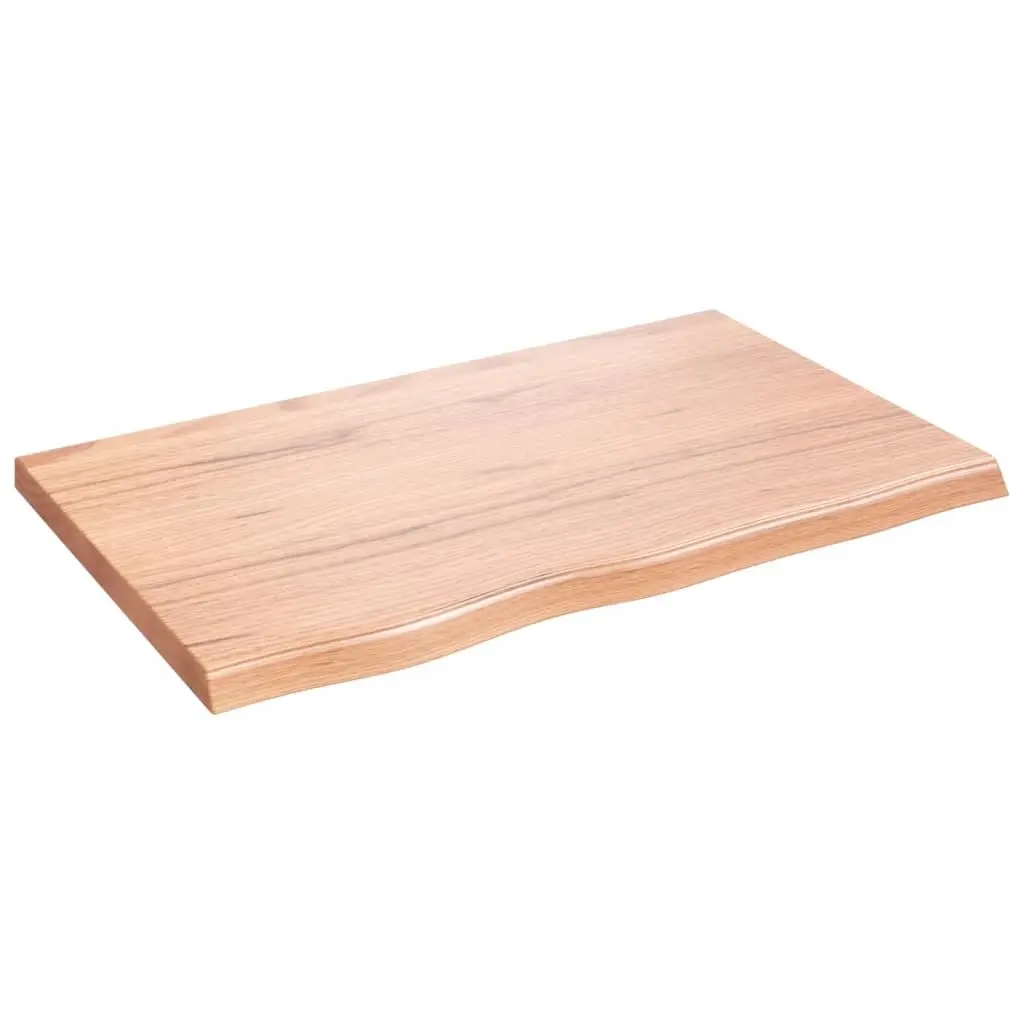 Wooden Table Top Light Brown 80x50x4cm Solid Oak Wood