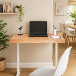 Brown Solid Oak Wood Table Top with Live Edge 80x50x6cm