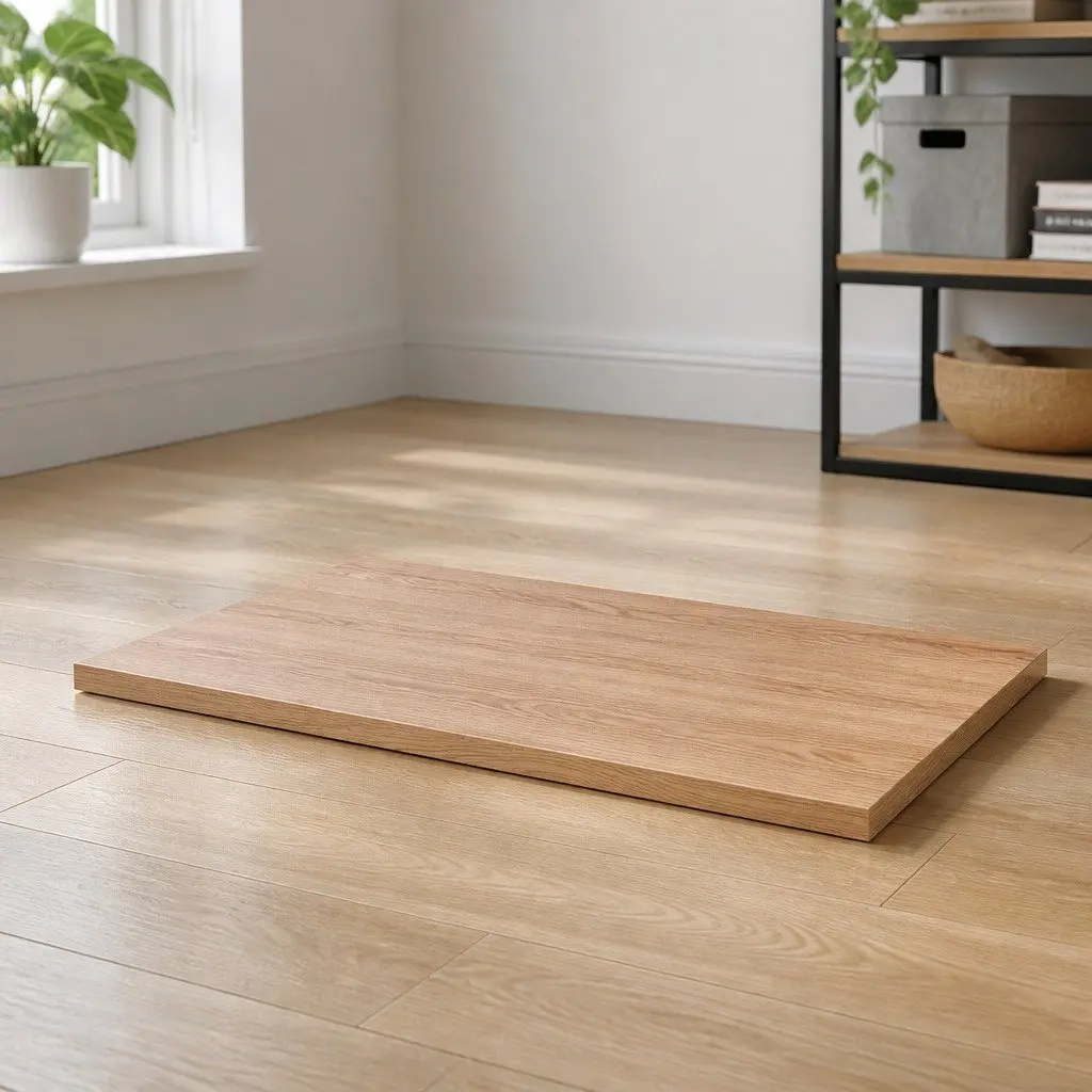Table Top Solid Oak Wood Light Brown 80x60x2 cm Varnished Handcrafted Live Edge