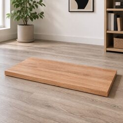 Solid Oak Wood Kitchen Table Top 80x60cm Brown