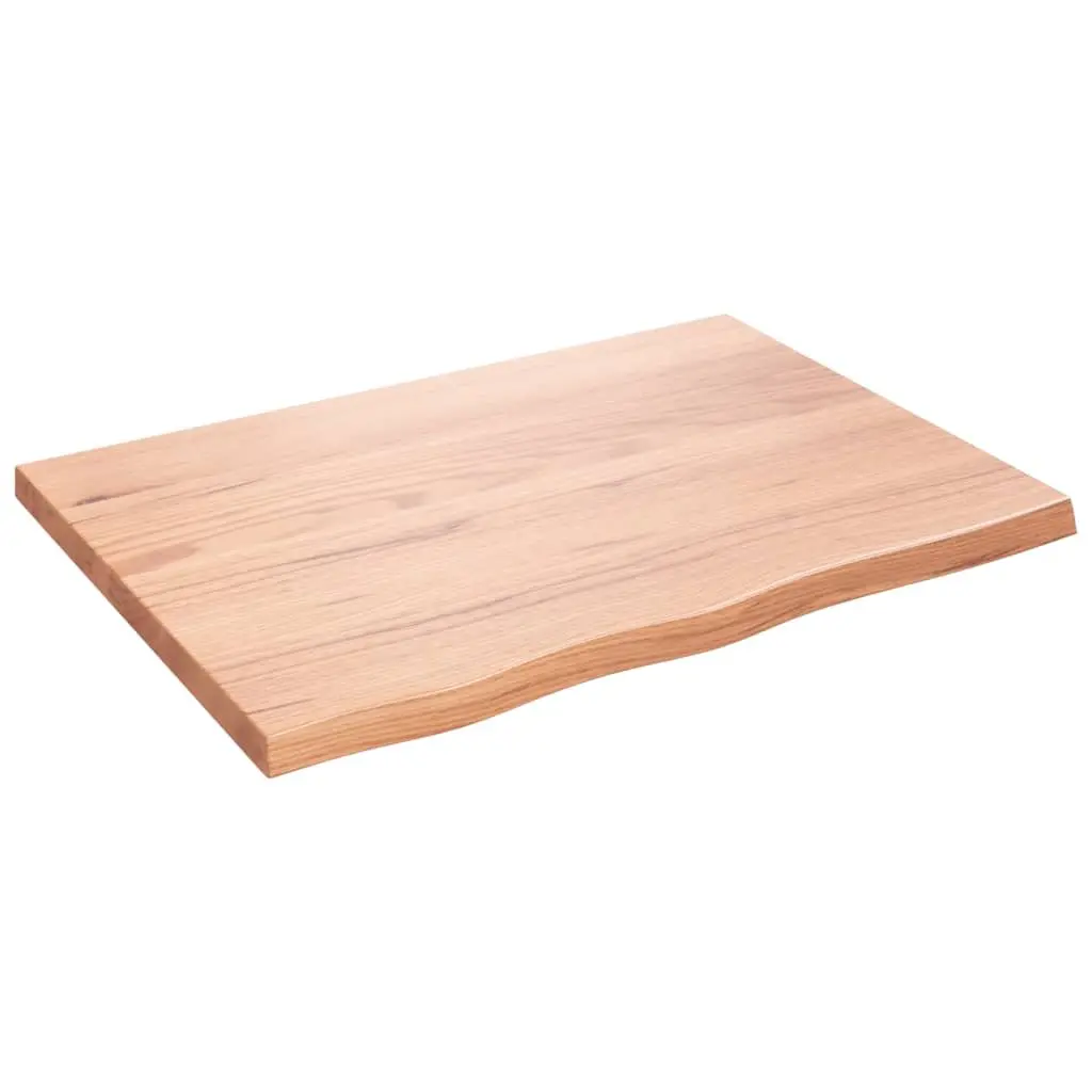 Solid Oak Wood Kitchen Table Top 80x60cm Brown