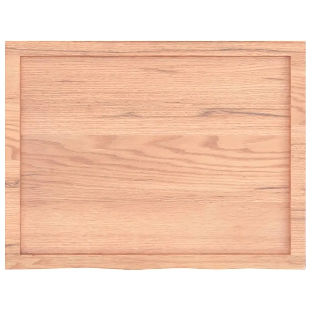 Solid Oak Wood Kitchen Table Top 80x60cm Brown
