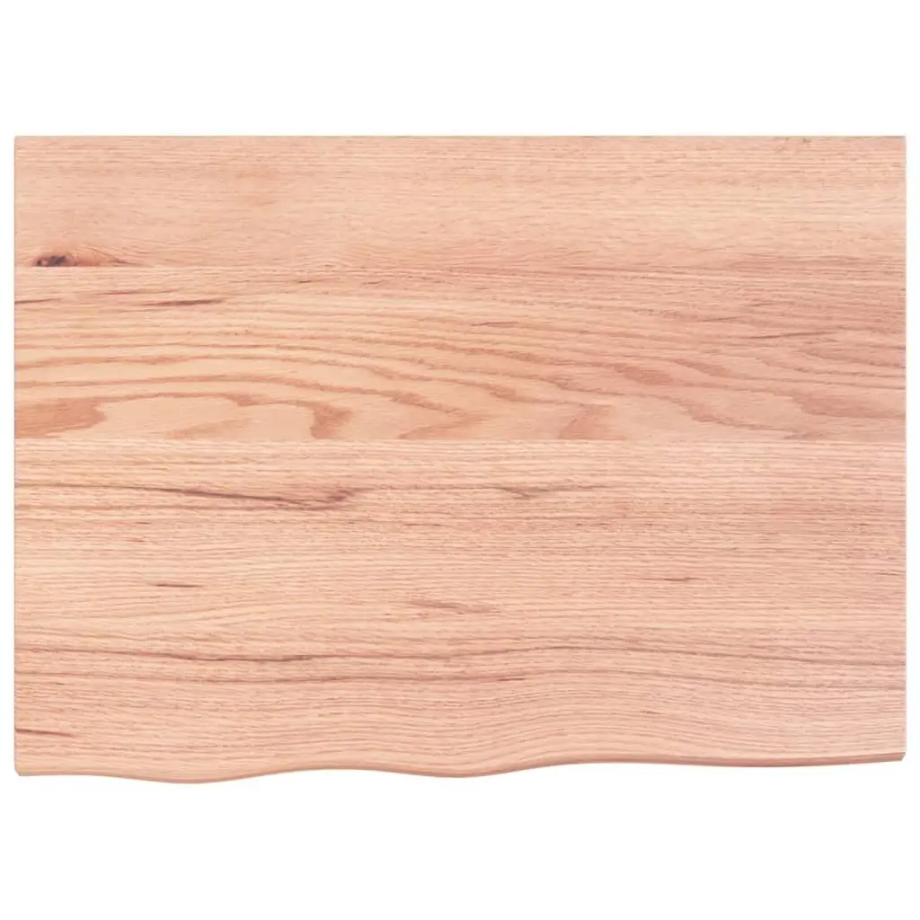 Solid Oak Wood Kitchen Table Top 80x60cm Brown