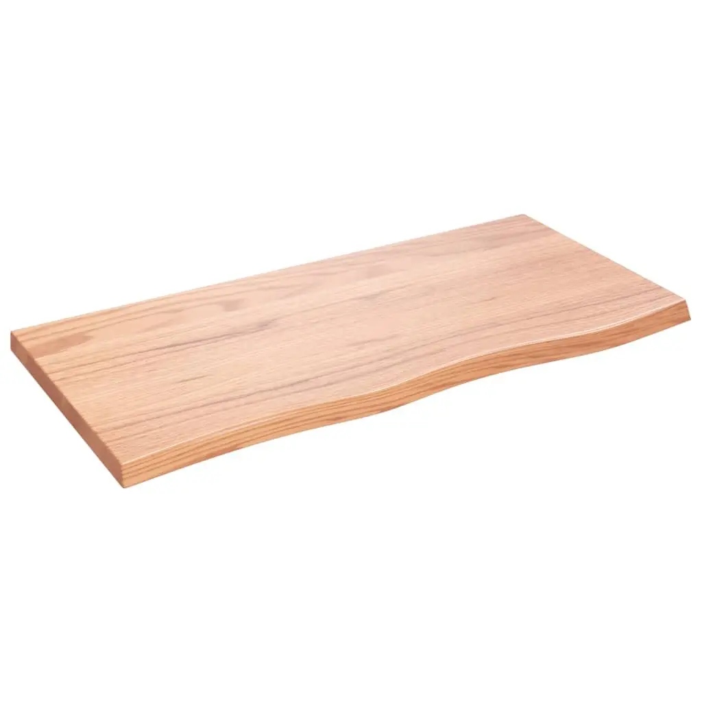 Solid Oak Wood Tabletop Brown 100x50x4 cm with Live Edge