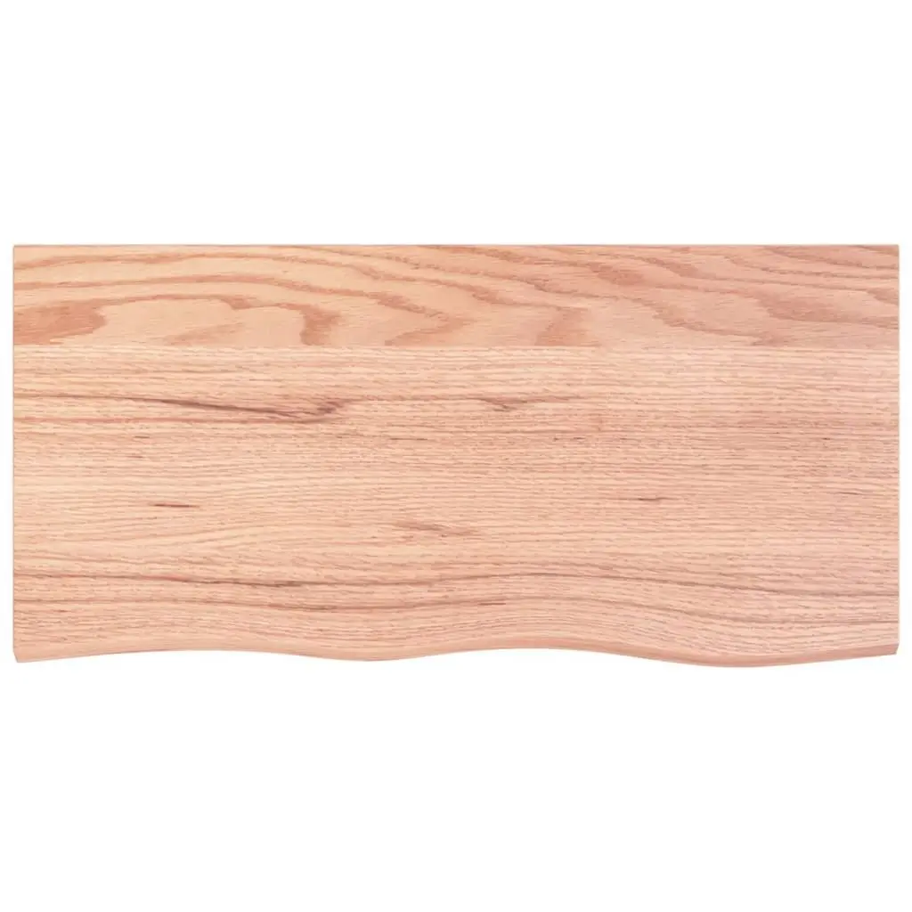 Solid Oak Wood Tabletop Brown 100x50x4 cm with Live Edge