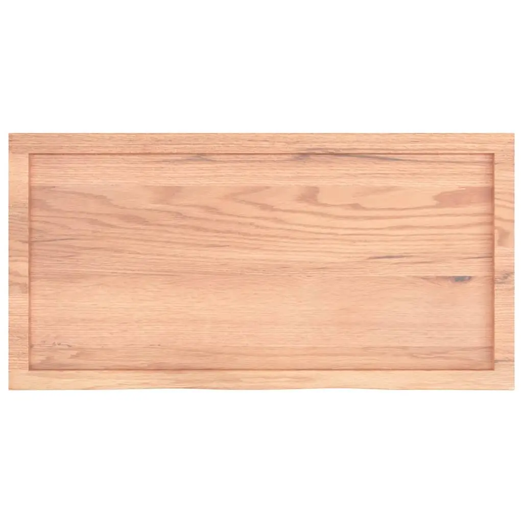 Solid Oak Wood Tabletop Brown 100x50x4 cm with Live Edge