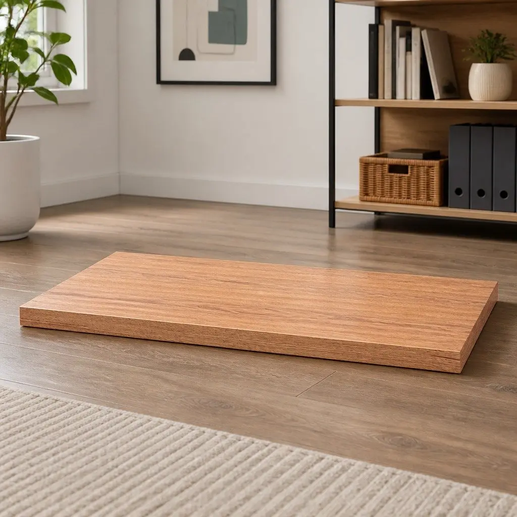 Solid Oak Wooden Table Top with Live Edge 100x50x6 cm