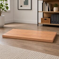 Solid Oak Wooden Table Top with Live Edge 100x50x6 cm