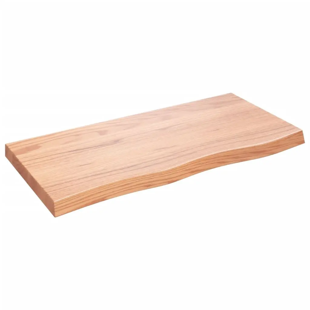 Solid Oak Wooden Table Top with Live Edge 100x50x6 cm