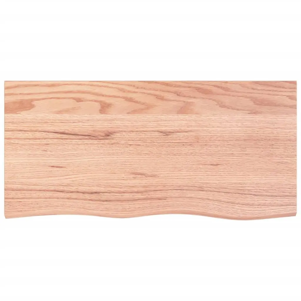 Solid Oak Wooden Table Top with Live Edge 100x50x6 cm