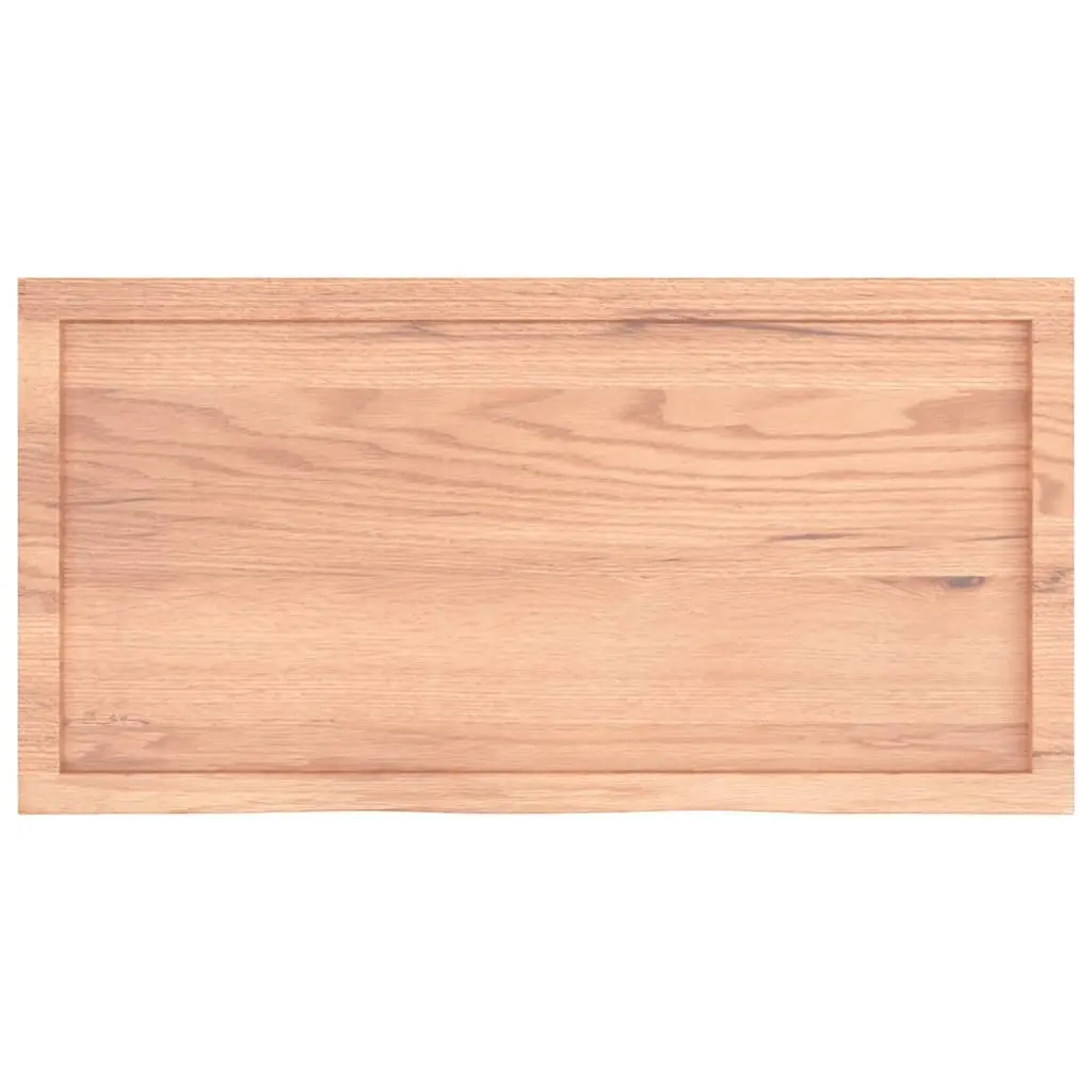 Solid Oak Wooden Table Top with Live Edge 100x50x6 cm