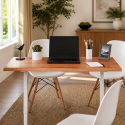 Treated Solid Oak Wood Table Top Brown 100x60x2 cm
