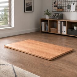 Treated Solid Oak Wood Table Top Brown 100x60x2 cm