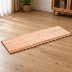 Folding Solid Oak Wood Table Top with Live Edge 120x40x4cm