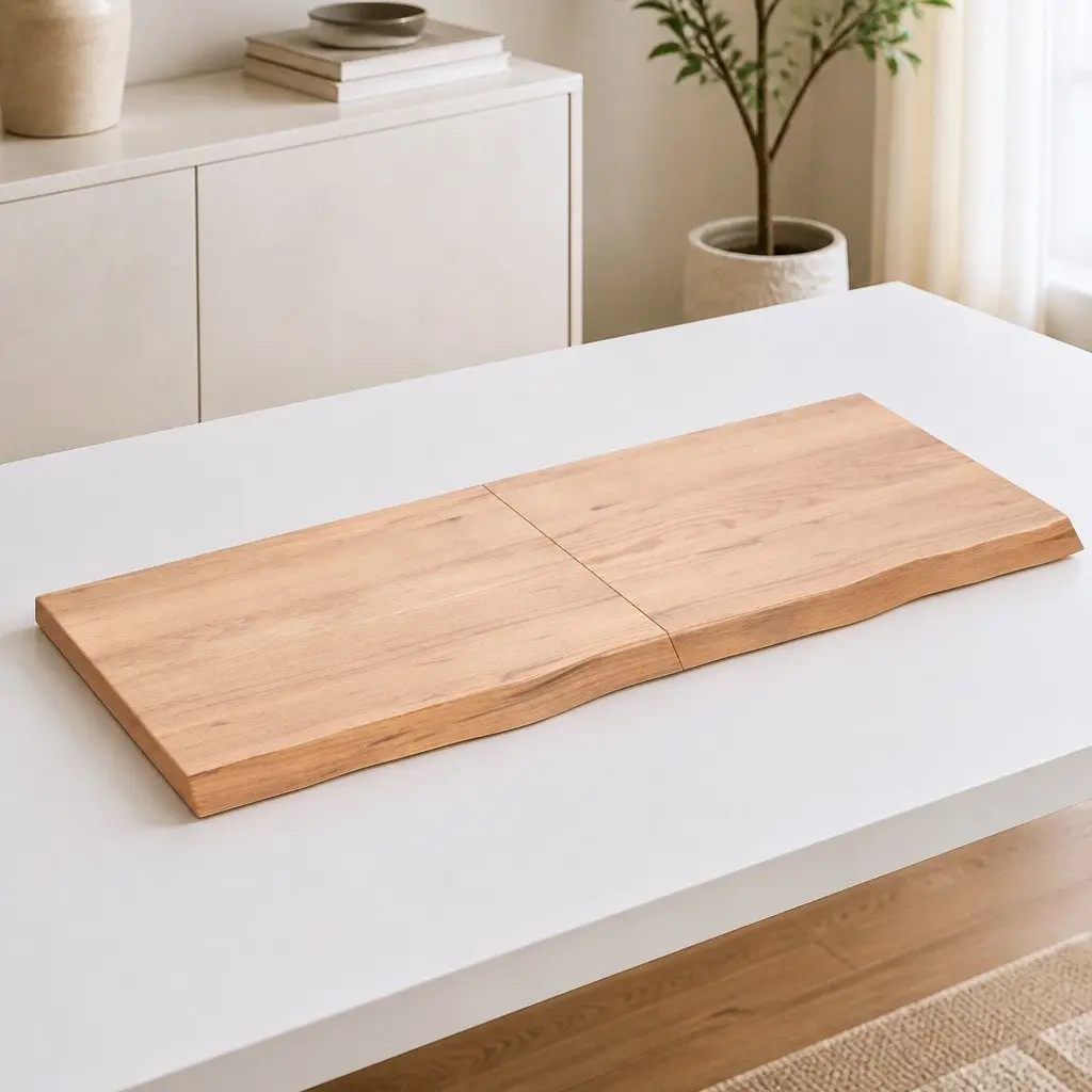 Solid Oak Wood Table Top 120x50cm Brown Treated Wooden Replacement Board