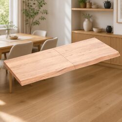 Brown Solid Oak Wood Table Top 120x50cm with Live Edge
