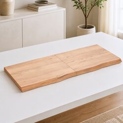 Brown Solid Oak Wood Table Top 120x50cm with Live Edge