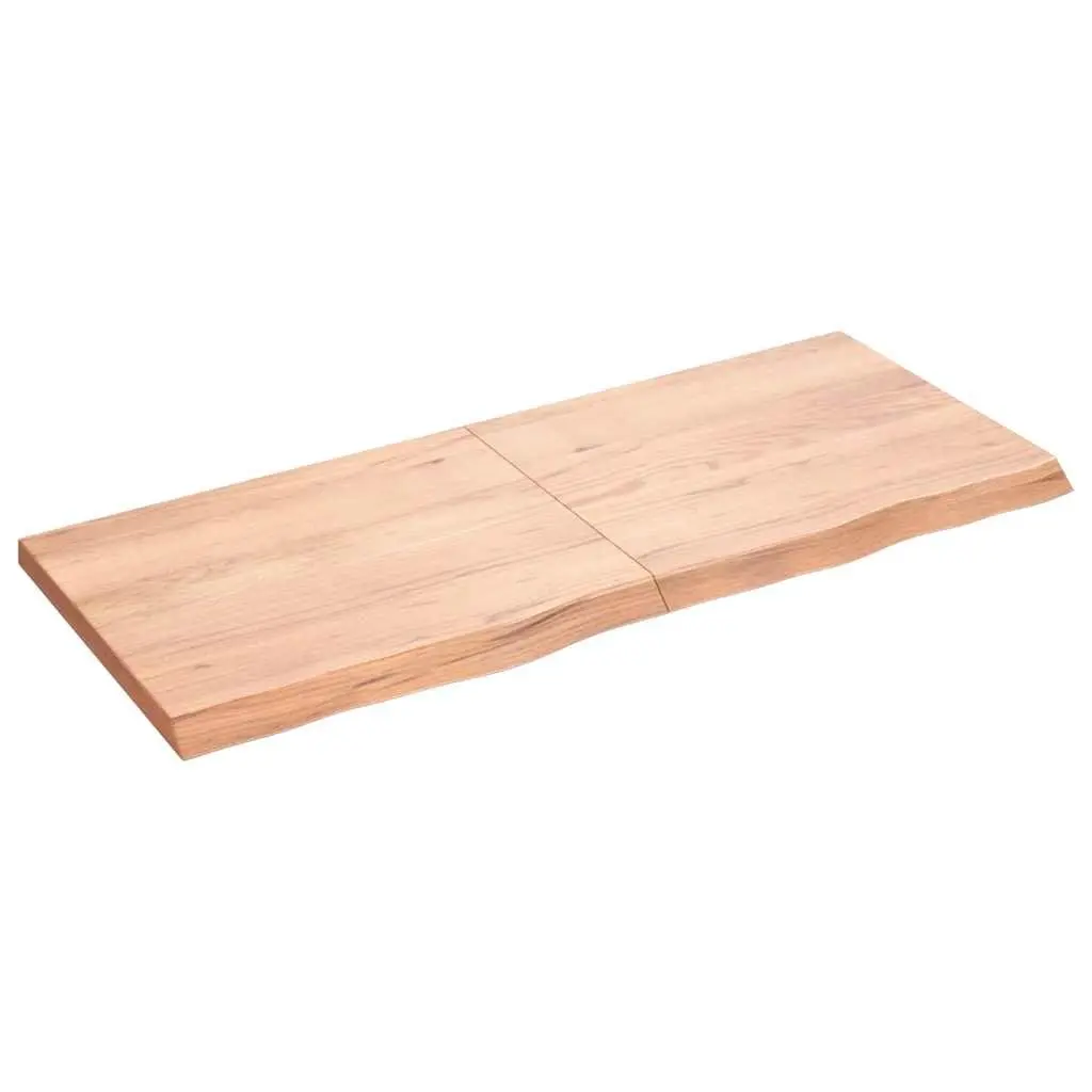 Solid Oak Wood Table Top 120x50cm Brown Treated Wooden Replacement Board