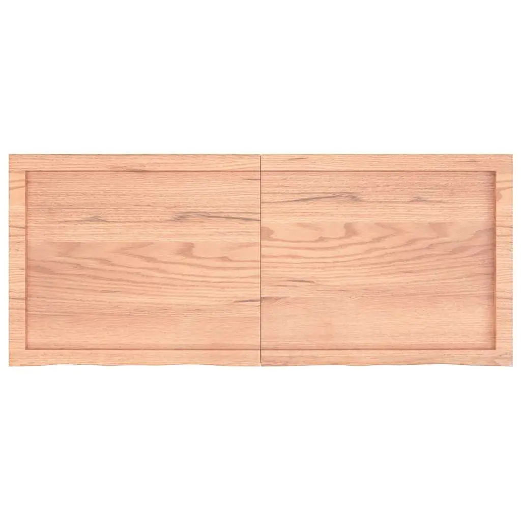 Solid Oak Wood Table Top 120x50cm Brown Treated Wooden Replacement Board