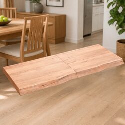 Solid Oak Wood Tabletop with Live Edge for Easy Use
