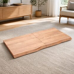 Light Brown Solid Oak Wood Folding Table Top 120x60cm