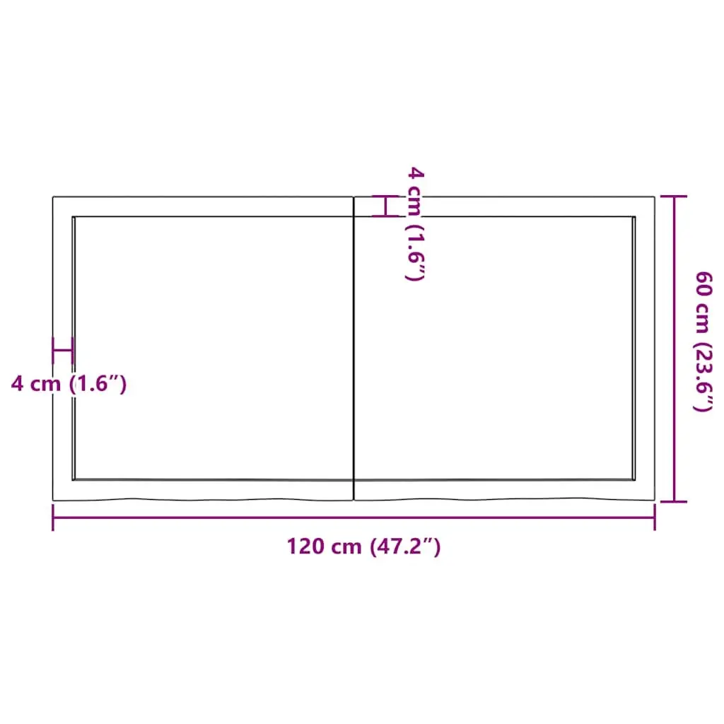 Light Brown Solid Oak Wood Folding Table Top 120x60cm