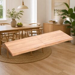 Solid Oak Wood Table Top 140x50cm with Live Edge