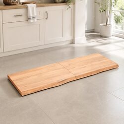 Solid Oak Wood Table Top 140x50cm with Live Edge