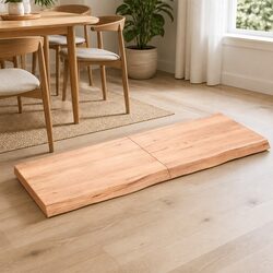 Brown Solid Oak Wood Folding Table Top 140x50x6 cm