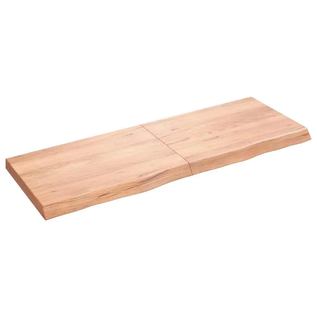 Solid Oak Wood Table Top Brown 140x50x6 cm Treated Folding Board
