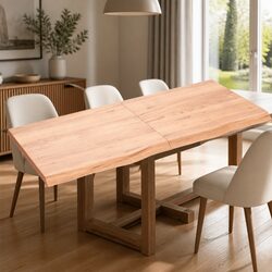 Brown Solid Oak Wood Folding Table Top 140x60cm