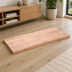 Brown Solid Oak Wood Folding Table Top 140x60cm