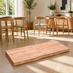 Solid Oak Wooden Table Top 140x60x6 cm for Cozy Spaces