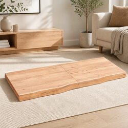 Solid Oak Wooden Table Top 140x60x6 cm for Cozy Spaces